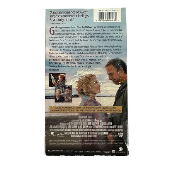 Message In A Bottle VHS 1999 Drama Kevin Costner Robin Wright Special Features - Picture 2 of 8